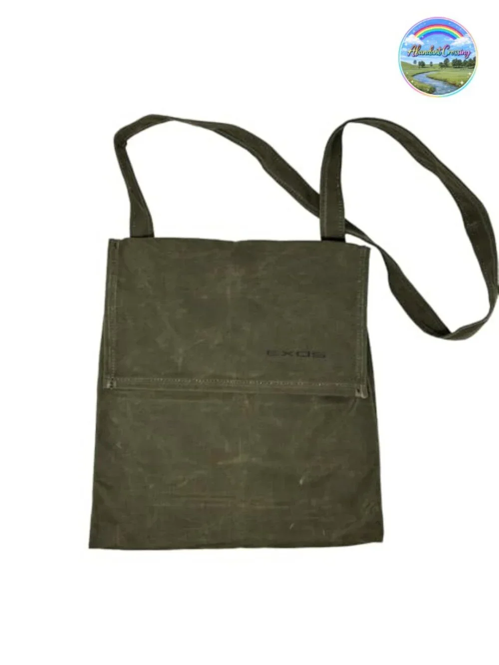 Waxed Canvas Haversack Shoulder Bag - Bushcraft Foraging Messenger, Adjustable